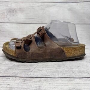 Birkenstock Florida Triple Buckle Straps Brown Leather Sandals Women's 39 EU 8.5
